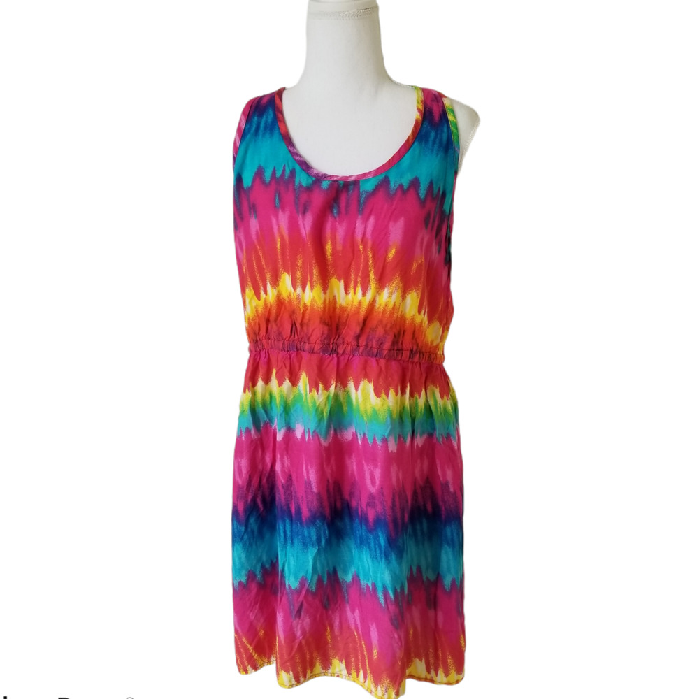 Mix & Co dress Tie Dye Elastic Waistband dress - Size L